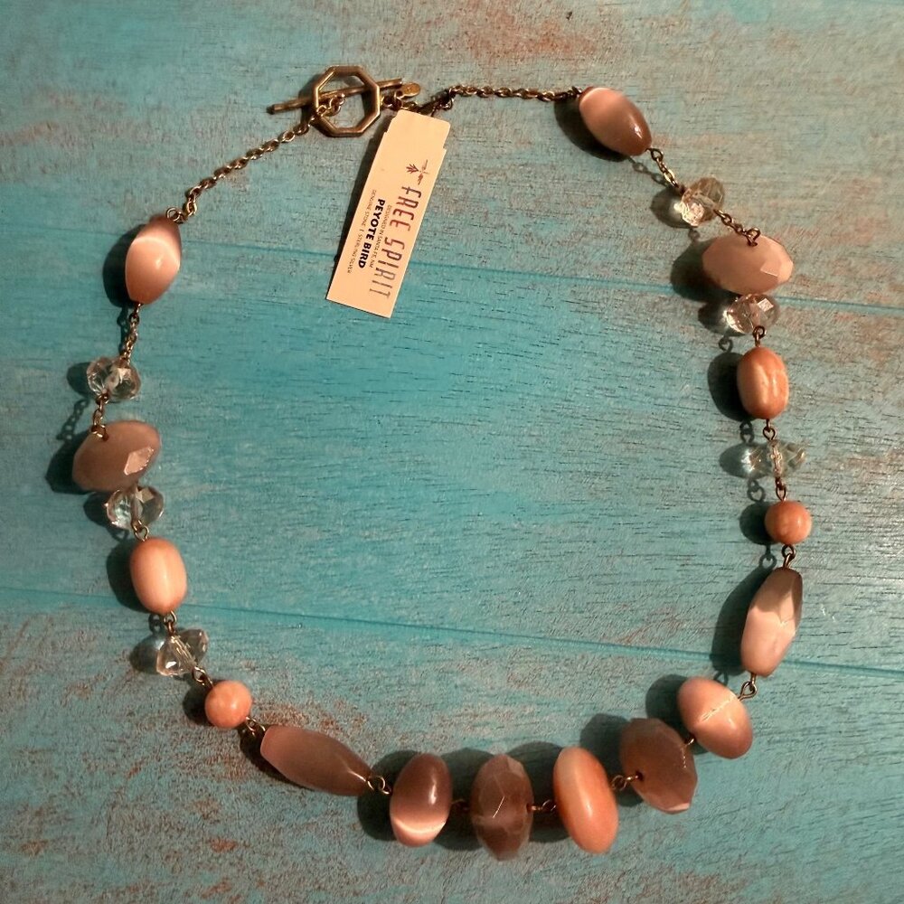 NWT Peyote Bird Free Spirit Sterling Silver Boho Polished Stone Necklace